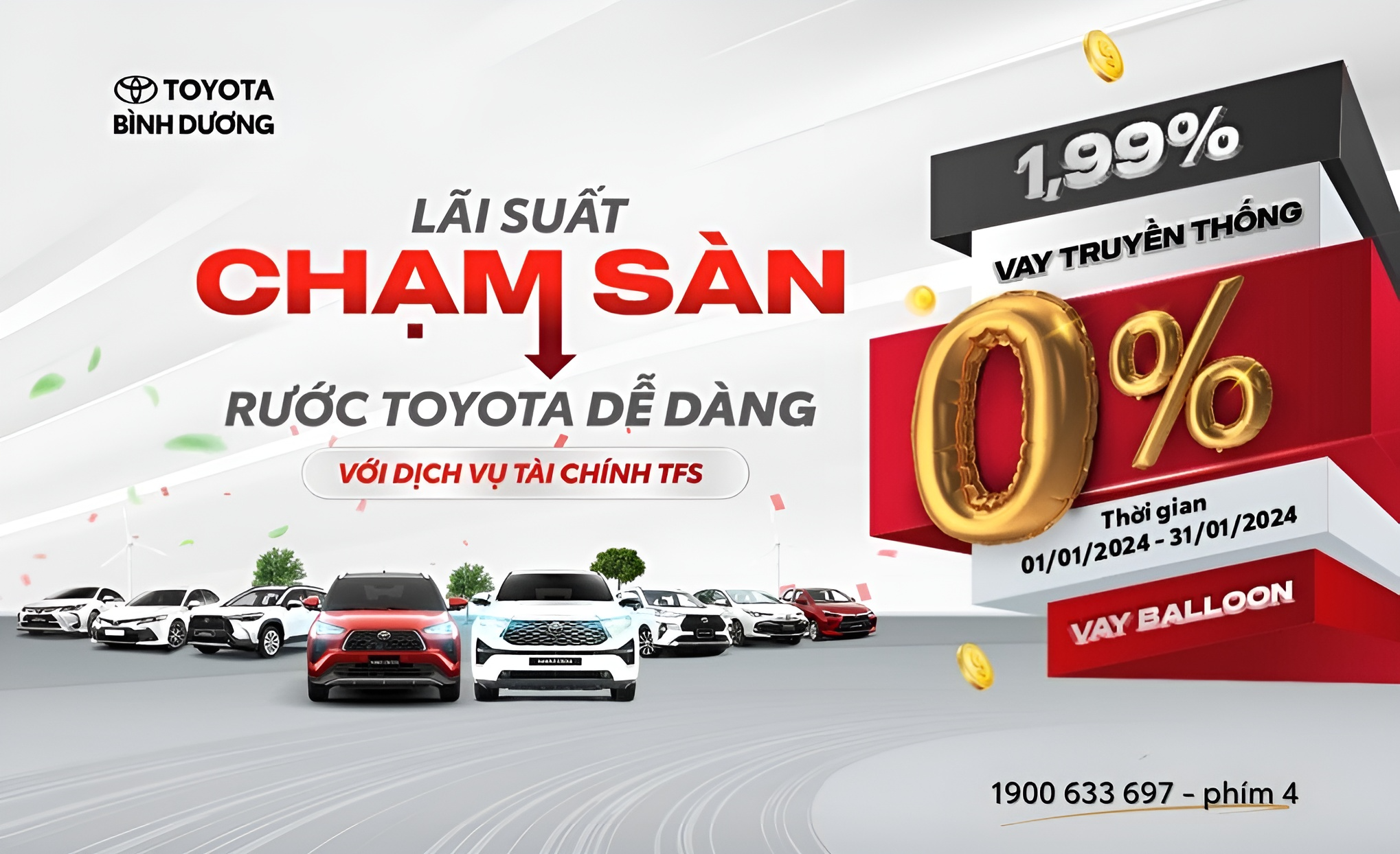 LÃI SUẤT CHẠM SÀN CHỈ 0% MUA XE TOYOTA